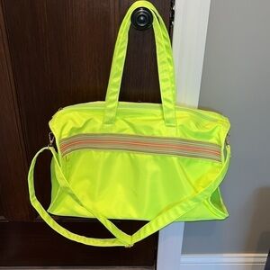 Olivia Miller neon yellow Aria duffel bag- gym errands diaper bag sports dance